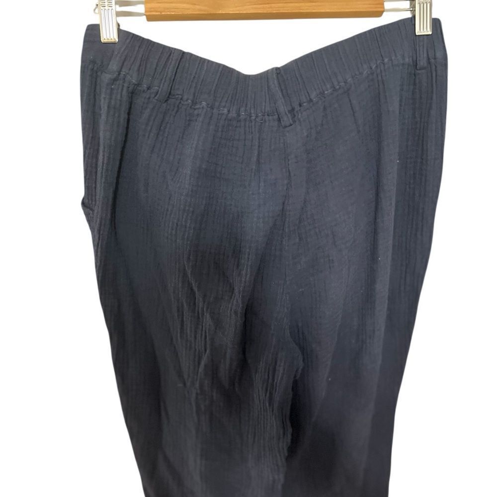 Saks Fifth Avenue Cotton Gauze Capri Medium Navy Blue Pants Vintage 90s women - Picture 4 of 12